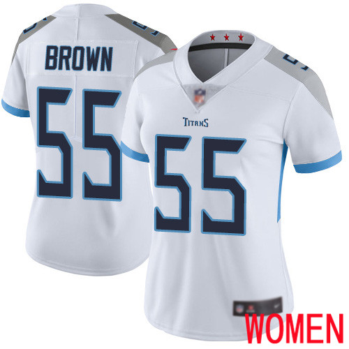 Tennessee Titans Limited White Women Jayon Brown Road Jersey NFL Football #55 Vapor Untouchable